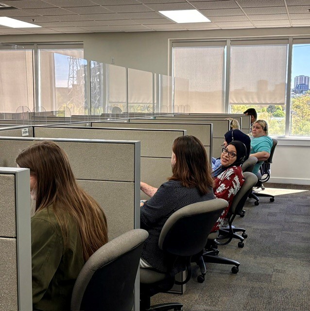 Part of the BermudAir contact center team at Blue Ocean